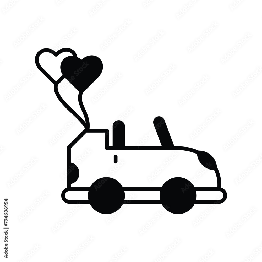 wedding car icon with white background vector stock illustration