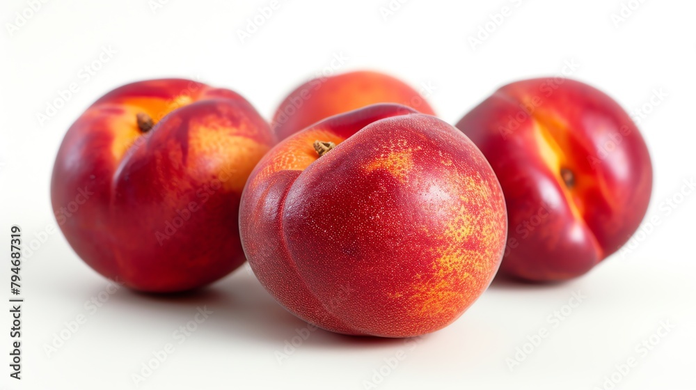 Fresh Nectarines on white background