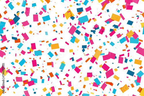 Colorful confetti floating on a transparent background. Design elements