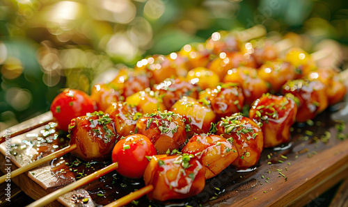 Delectable Skewered BBQ Treats . Generate AI photo