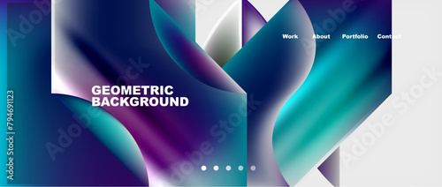 A mesmerizing geometric background featuring a gradient of azure, purple, water, violet, aqua, magenta, electric blue. Perfect for a modern design with a bold font and thigh pattern