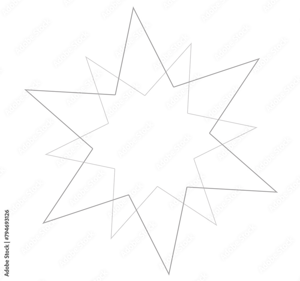 Illustration of a star drawn with lines