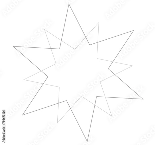 Illustration of a star drawn with lines
