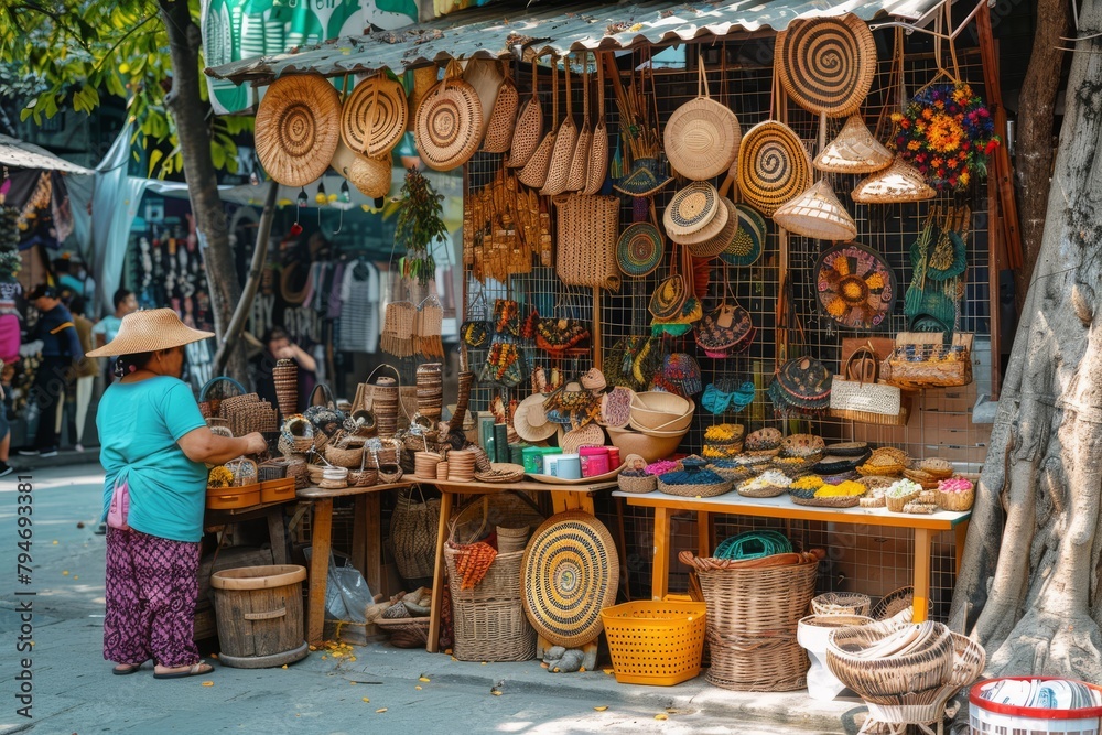 street vendor selling handmade crafts