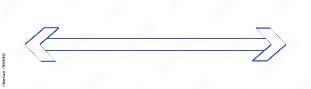 long dual head blue arrow icon. blue arrow. long dual head blue arrow icon. blue arrow.