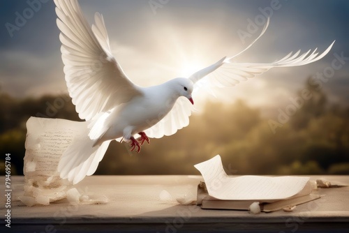 'white dove letter dreamy electronic mail pigeon post abstract air avian background bird blue carrier cloud communication dovecote enfold faith feather flight fly flying free freedom heaven homer'
