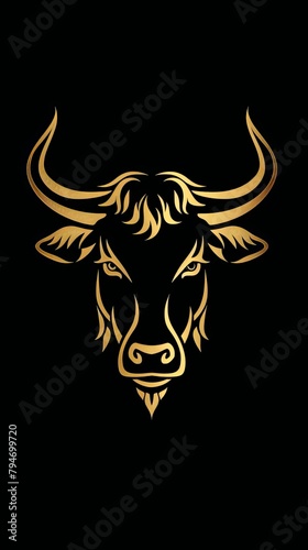 cow 12 (Zodiac) The golden line image of the Rat on a black background can create a feeling of luxury and elegance. The simplicity of the design may make it memorable and easily remembered.