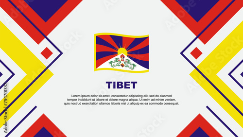 Tibet Flag Abstract Background Design Template. Tibet Independence Day Banner Wallpaper Vector Illustration. Tibet Illustration