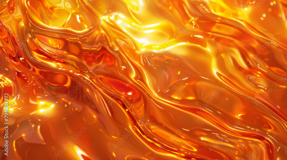 Golden silk texture flowing wavey abstract shapes with a smooth soft feel