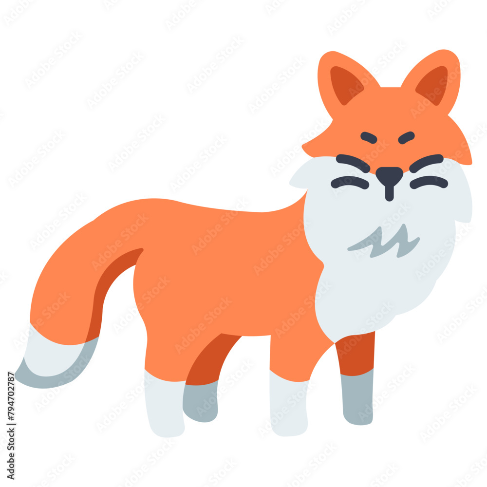 fox cartoon isolated on white