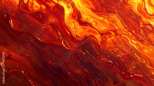 Obraz na płótnie Orange and red hot lava texture background abstract shapes flowing streams w salonie