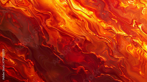 Obraz na płótnie Molten lava texture background with intricate flowing details w salonie