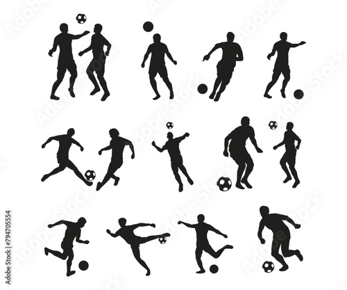 football player silhouette creative illustration vector of graphic , football player silhouette illustration vector , vector soccer player silhouette illustration for banner graphic  © Rajob