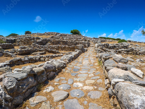 Traces of what may have been a passageway in the ruin Gournia Minoan Town (Pachia Ammos, Crete, Greece) photo