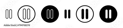 Pause vector icon set. stop video or music audio button line icon suitable for apps and websites UI designs. photo