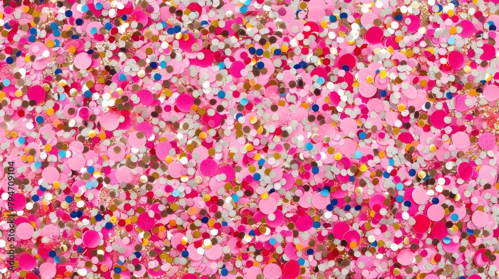 A vivid background of pink and gold glitter, perfect for festive and celebratory concepts.