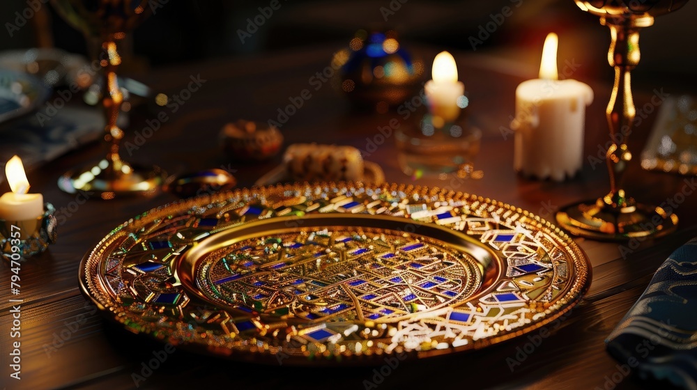 A decorative Passover plate with intricate patterns and designs, adding a touch of cultural richness to the Second Passover celebration.