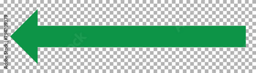 Straight green arrow. Long green arrow indication sign isolated on a transparent background. Vector illustration. EPS 10.