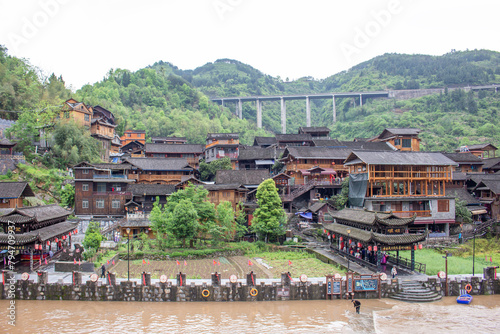Hmong Villages. Hunan province, China.  Furong Zhen town。 Miao nationality town。