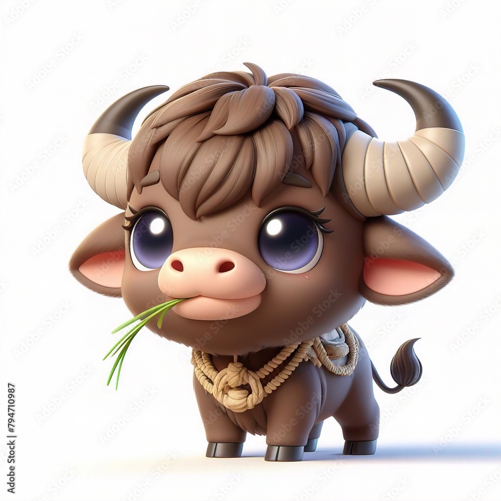 Obraz premium 3D buffalo chibi