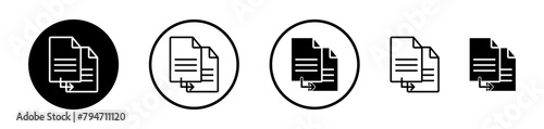 Duplicate Document Icon Set. Copy Data Vector Symbol. photo
