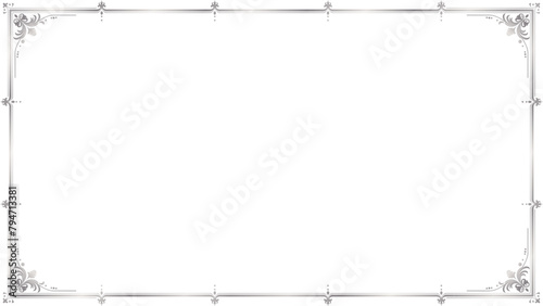 Decorative Vintage Silver Frame, 16x9 aspect ratio