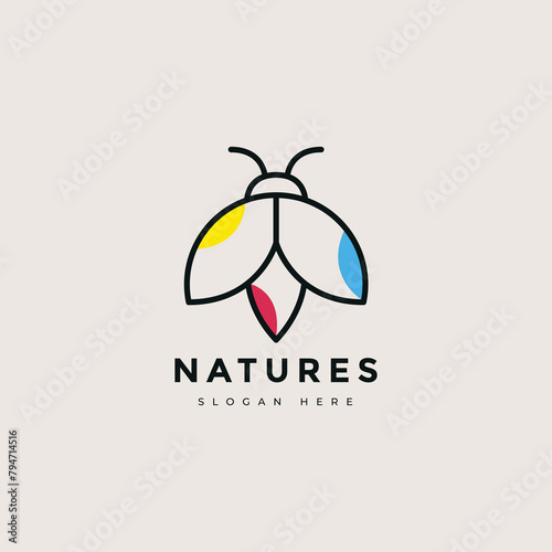 firefly beautiful insect modern logo design graphic vector