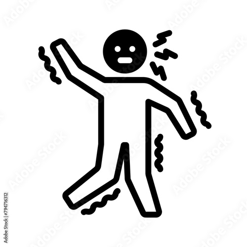 Vector solid black icon for Seizure disorder