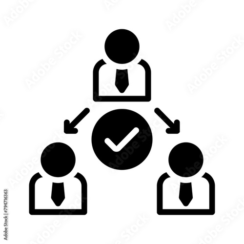 Vector solid black icon for Delegate