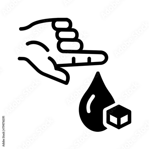 Vector solid black icon for Diabetes