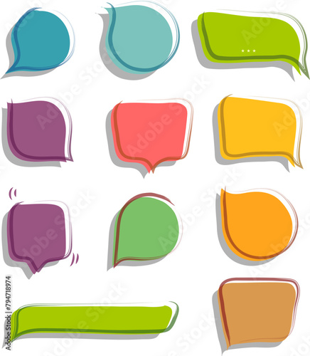 set of colorful stickers