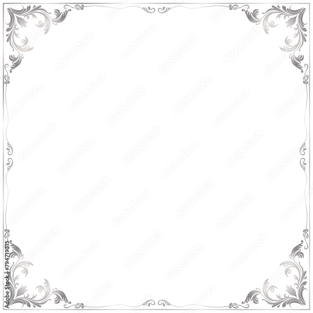 Obraz premium Decorative Vintage Square Silver Frame