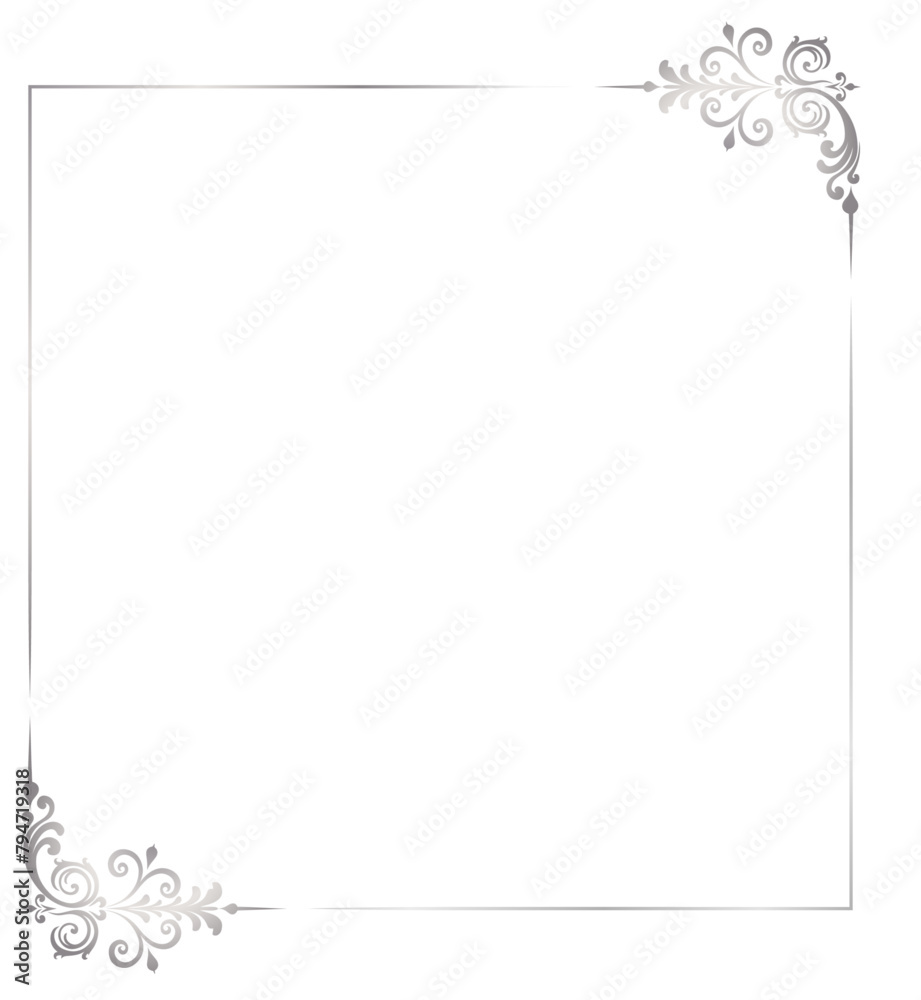 Obraz premium Decorative Vintage Square Silver Frame