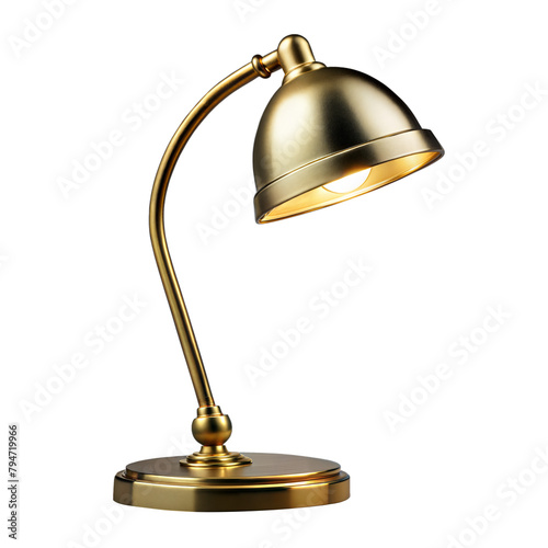 Classic Brass Desk Lamp With Shining Light photo