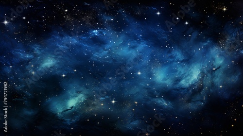Blue and purple nebula with stars