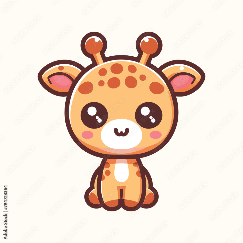 Naklejka premium Giraffe vector illustration icon