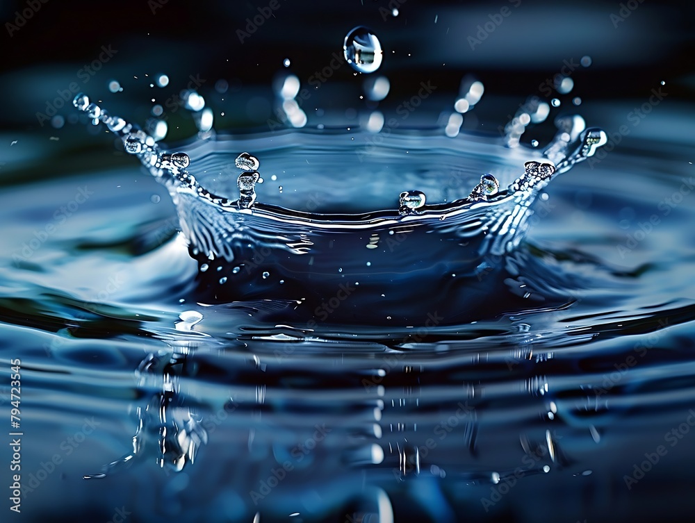 Generative AI : Falling water, Make a splash, Water wave, Small water droplets