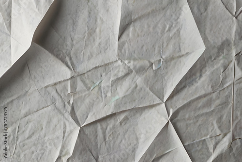 Crumpled White Paper Texture  Map