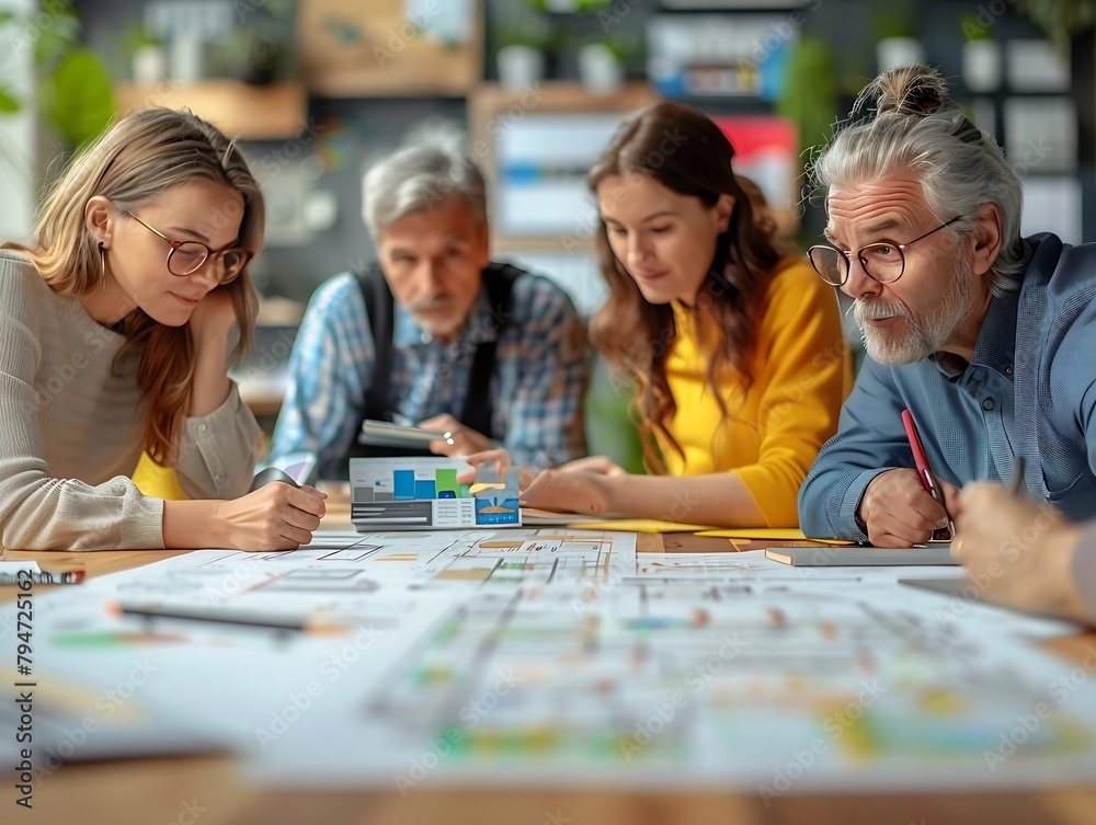 Fototapeta premium Generative AI : Engineer meeting working in modern office for discussing, engineering