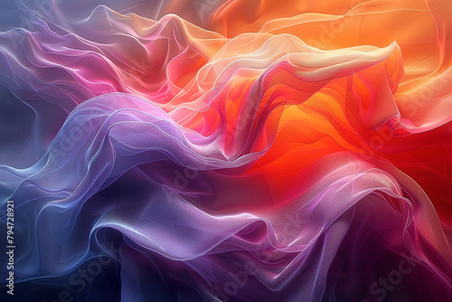 Translucent layers of light overlapping and intertwining, creating a mesmerizing dance of color and form that transcends the boundaries of perception in a surreal display of digital artistry.