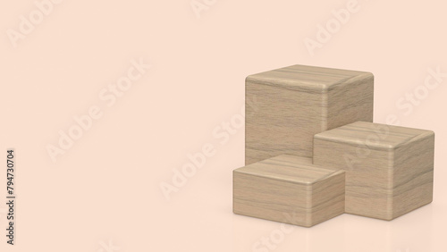 The wood podium for advertising or commercial concept 3d rendering.