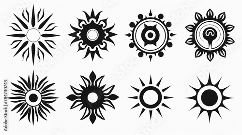 Sun logo celtics style black and white © Atthawut