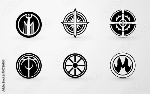 Variety of A logo celtics style black and white © Atthawut