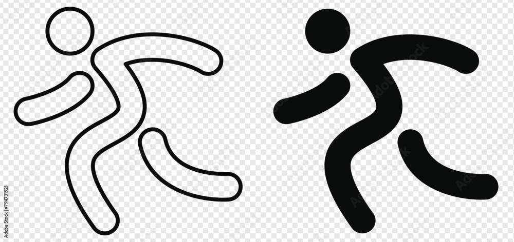 Running icon. running man icon black. transparent background. Running icon vector, solid logo illustration. eps 10 Running icon. running man icon black. transparent background. Running icon vector, solid logo illustration. eps 10