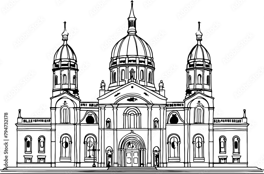 Cathedral sketch drawing