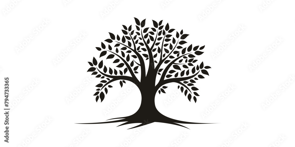 Obraz premium Root Leaf Family Tree Vector logo design Inspiration
