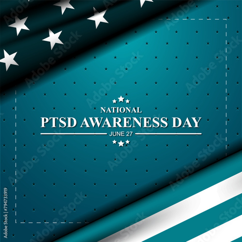 National PTSD Awareness Day June 27 Background Vector Illustration 