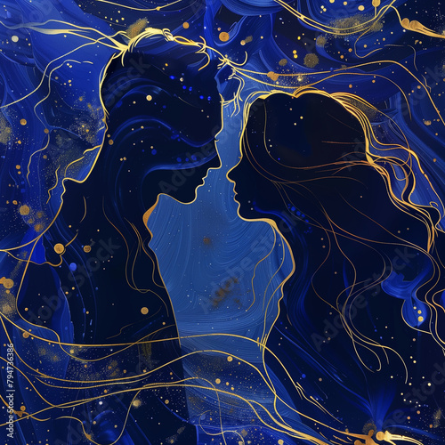 couple in love against the background of the starry sky

 photo