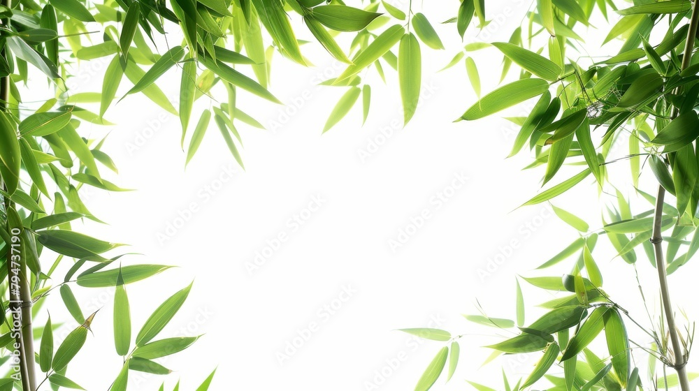bamboo frame isolated on white, photo frame, bamboo tree, white background, Generative Ai. bamboo frame isolated on white, photo frame, bamboo tree, white background, Generative Ai.