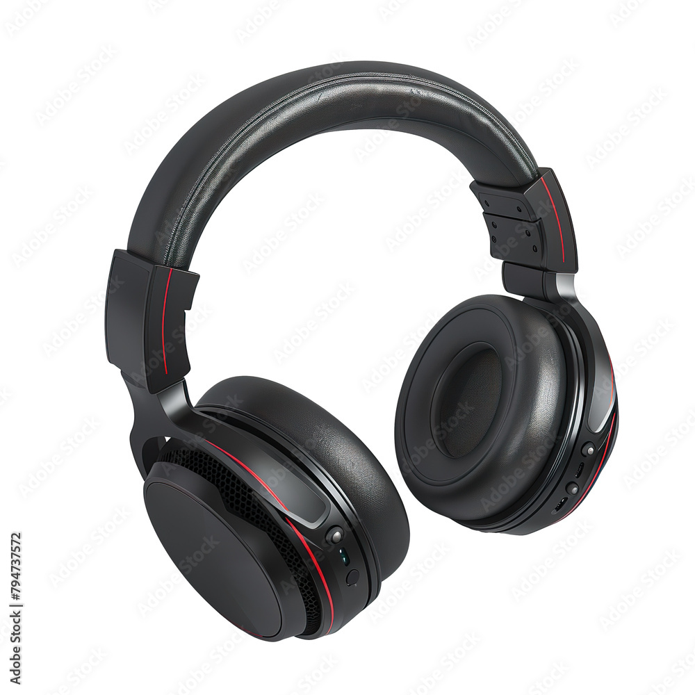 3D product mock-up of a high-end gaming headset isolated on a white background PNG 3D product mock-up of a high-end gaming headset isolated on a white background PNG